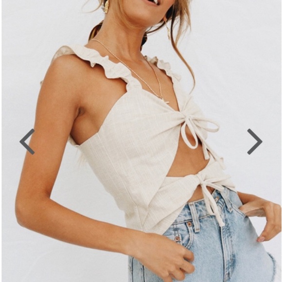 Verge Girl Tops - Studio St. tie front top// BEIGE. VERGE GIRL